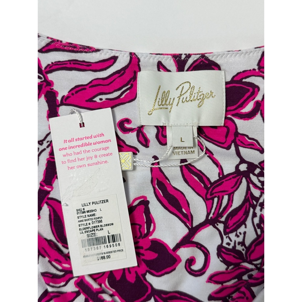 Lilly Pulitzer Womens Anne Skirted Floral Romer Preppy Pink Size L Coastal Boho - Picture 6 of 9